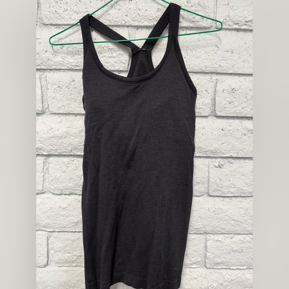 Dark Grey Ribbed Tank Top